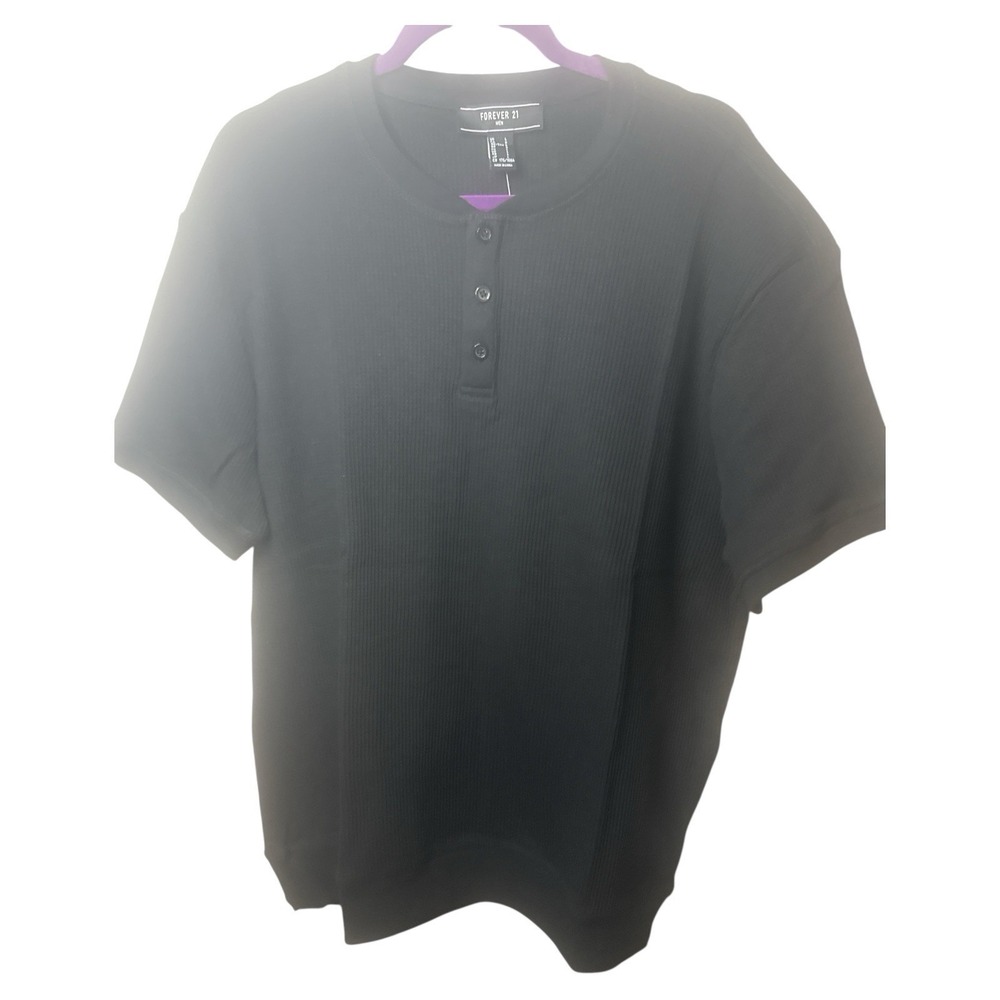 Forever 21‎ Men's Black Henley Shirt Large NWT